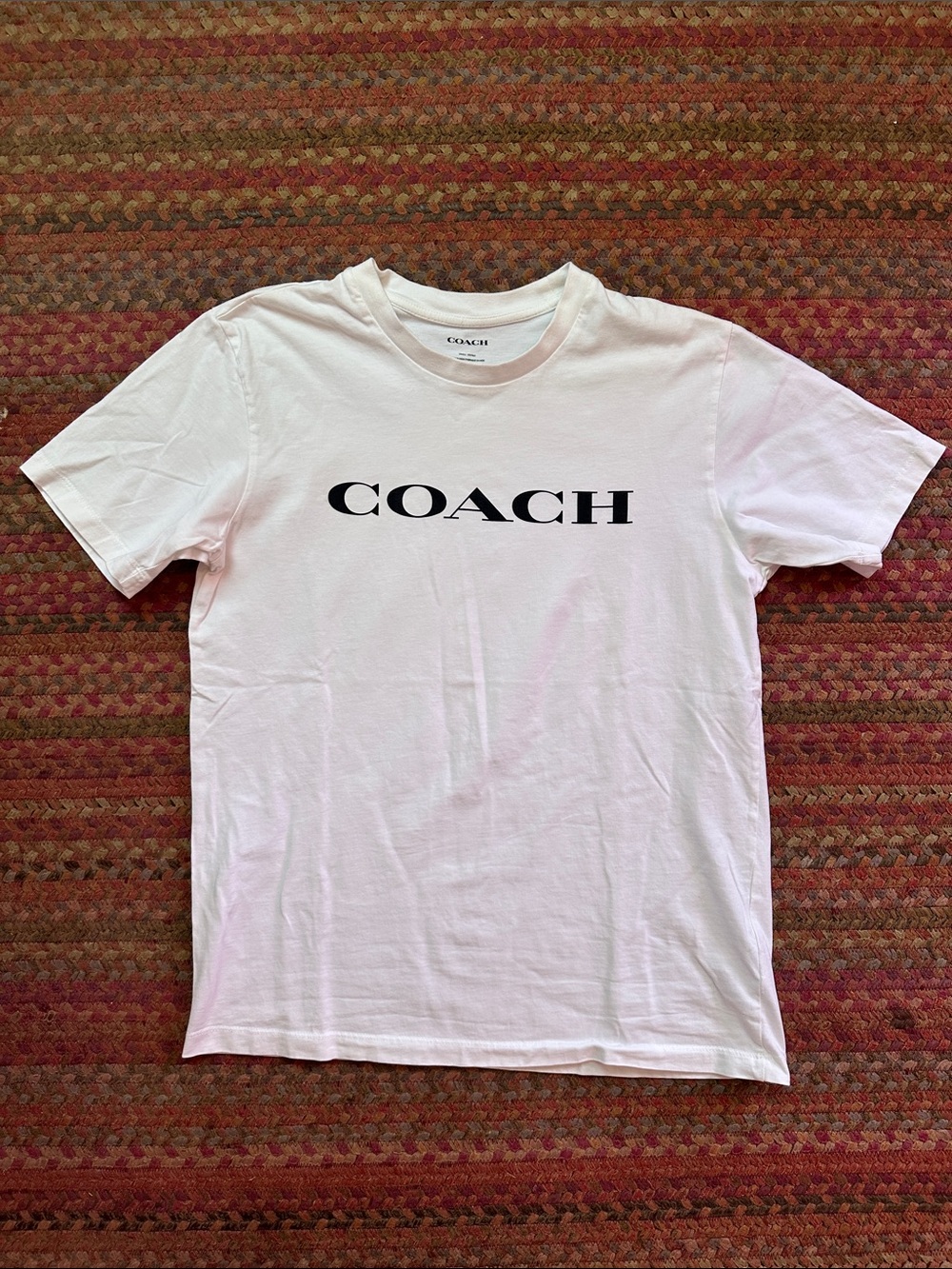 COACH White Short Sleeve Logo Tee